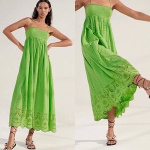 Zara lime green eyelet dress